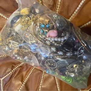 UNTESTED 4+lbs jewelry lot from estate & thrift antique store AS IS c…